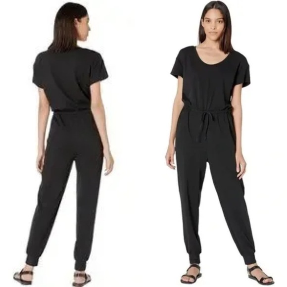 ☑️Madewell MWL Breeze Drawstring Jumpsuit Slouchy Fit Short Sleeve Ribbed - Picture 1 of 8